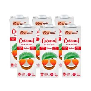 Ecomil Bebida De Coco Nature Bio 6 Uds 1 L
