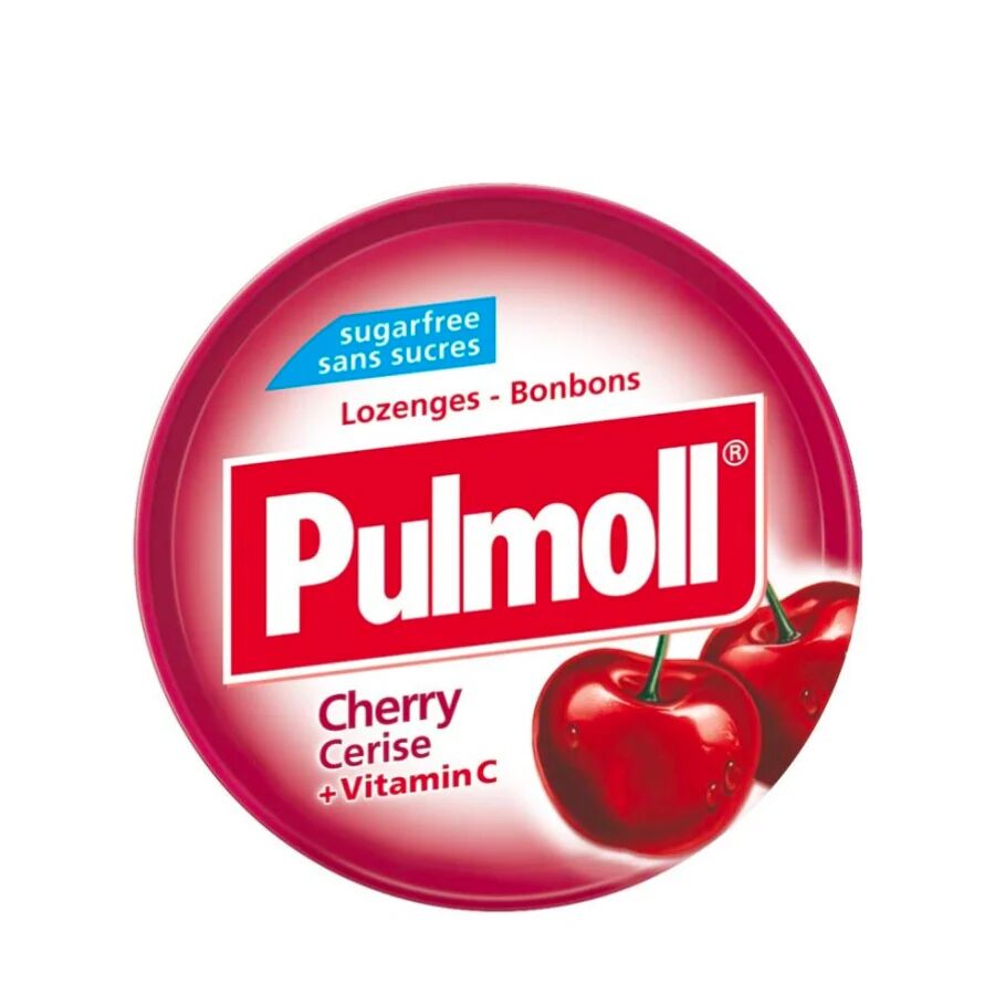 Pulmoll Pastillas de Cereza Sin Azúcar + Vitamina C 45g