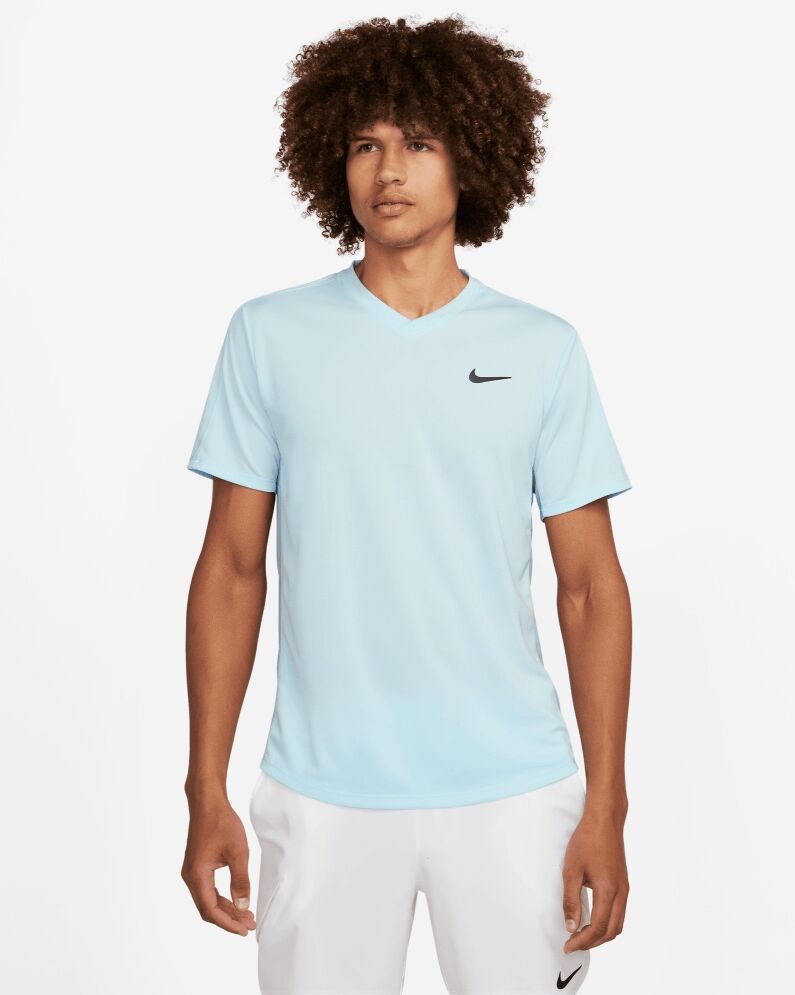 Haut de tennis NikeCourt Dri-FIT Victory pour Homme Couleur : Glacier Blue/Lt Armory Blue/Black Taille : L