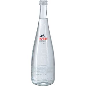 Eau minérale Evian 75 cL - carton 12 bouteilles en verre Vert pomme - Publicité