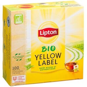 Lipton Thé noir Yellow Bio Lipton - Boîte de 100 sachets fraîcheur