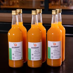 Nectar d'abricot, variete Orangered - lot de 6 bouteilles d'1L - En direct de Gobert, l'abricot de 4 generations (Drôme)