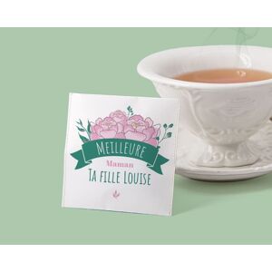 Cadeaux.com Boîte de 10 sachets de thé bio personnalisables - Maman Fleurie