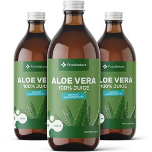 FutuNatura 3x 100 %  jus d'aloe vera, ensemble 1500 ml