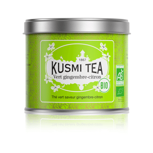 Vert gingembre-citron - Thé vert, gingembre, citron - Boîte de thé en vrac - Kusmi Tea - Publicité