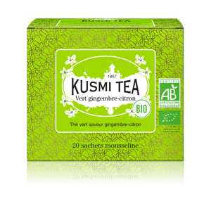 Vert gingembre-citron - Thé vert, gingembre, citron - Sachets de thé - Kusmi Tea - Publicité