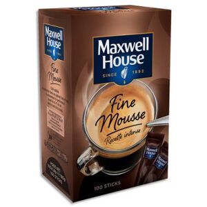 Stics de café soluble Maxwell House fine mousse - emballées individuellement 180g - boîte de 100