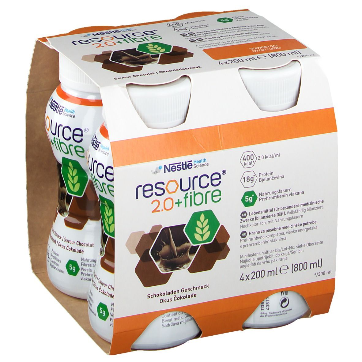 Resource® Nestlé Resource® 2.0+ Fibre Saveur chocolat ml solution(s) buvable(s)