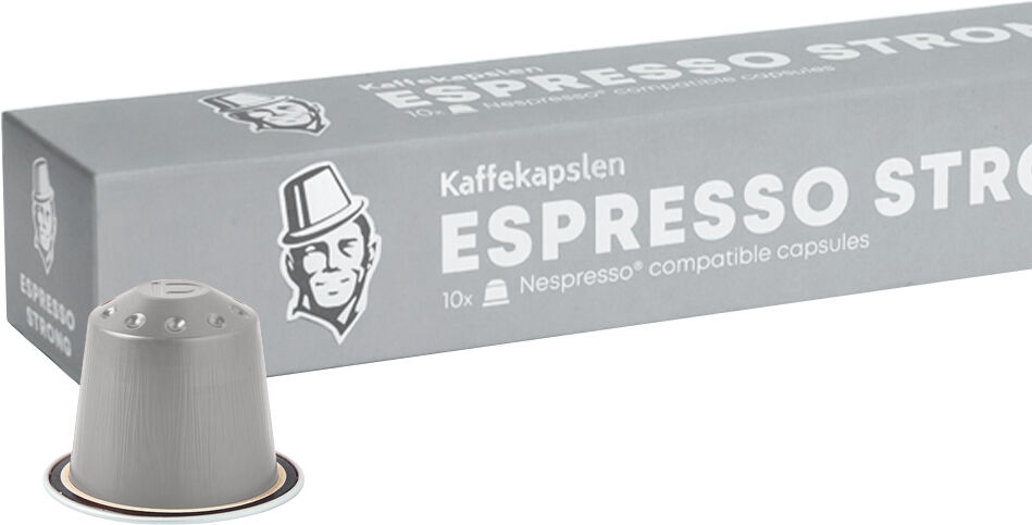 Kaffekapslen Espresso Strong pour Nespresso. 10 Capsules