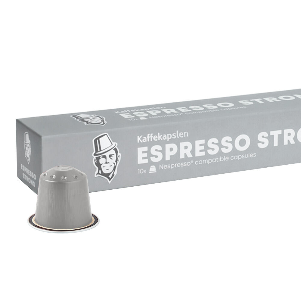 Kaffekapslen Espresso Strong pour Nespresso. 10 Capsules