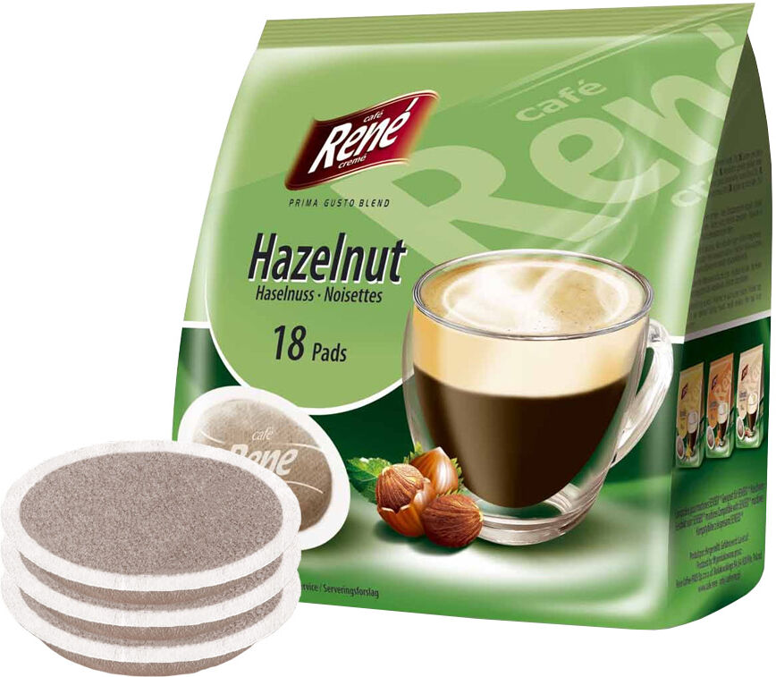 Café René Noisette pour Senseo. 18 dosettes