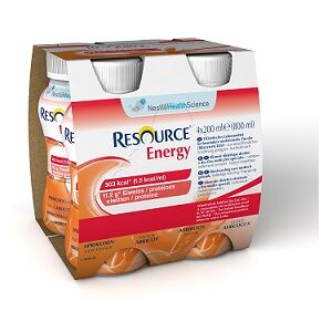 Nestle Resource Energy Albicocca Bevanda Ipercalorica Iperproteica 4x200 ml