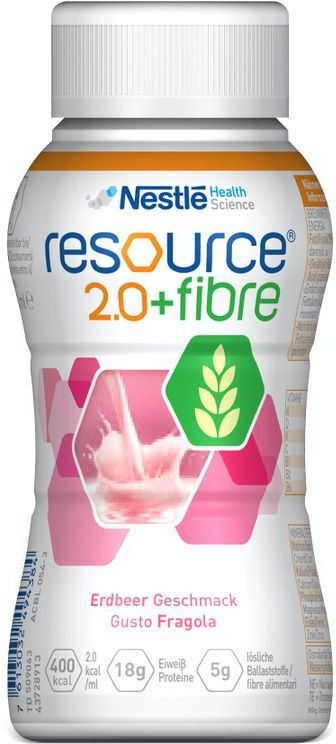 Nestle Resource 2.0+Fibre Fragola Bevanda Con Fibre 200 ml