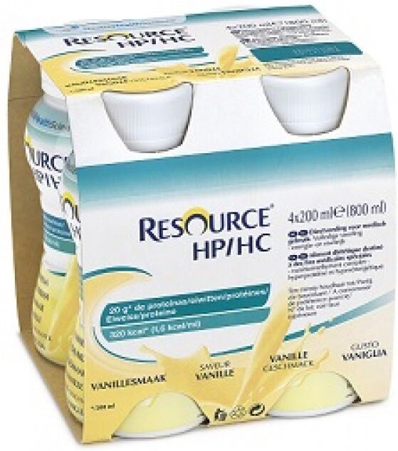 Nestle' It.Spa(Healthcare Nu.) Resource Hp/hc Vaniglia 4 Bottiglie 200 Ml