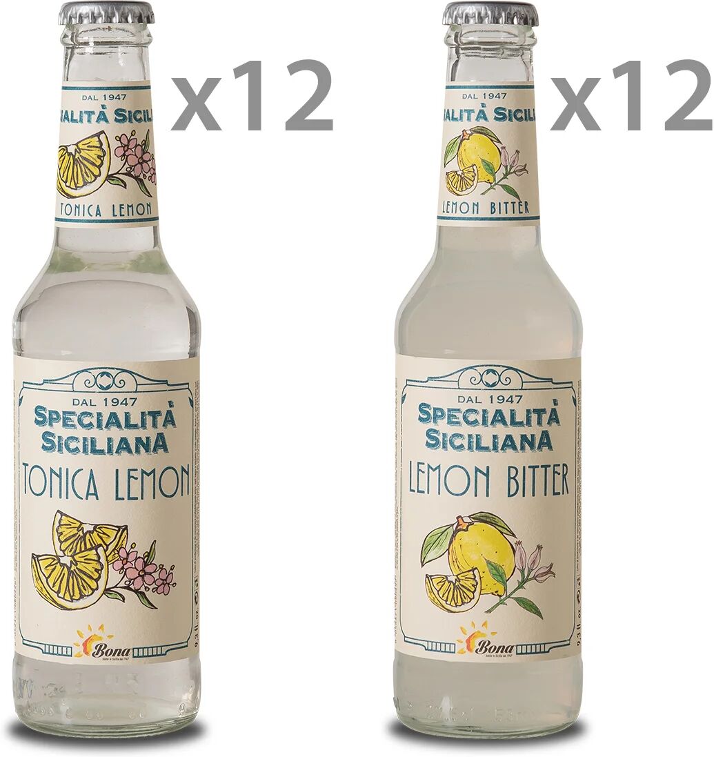 Bona 24 bottiglie miste: 12 Tonica Lemon - 12 Lemon Bitter