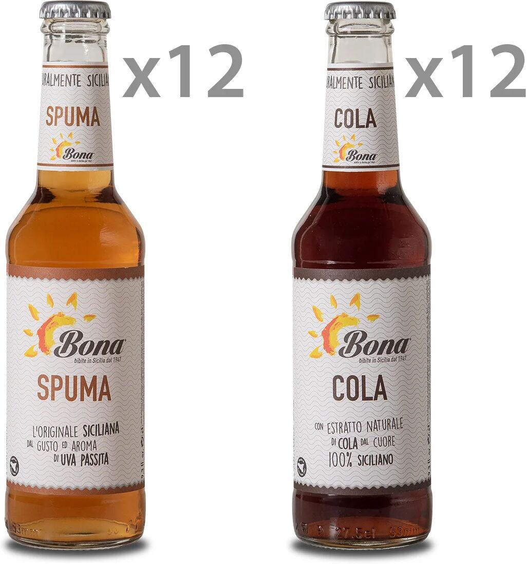 Bona 24 bottiglie miste: 12 spuma 275 ml - 12 cola 275 ml