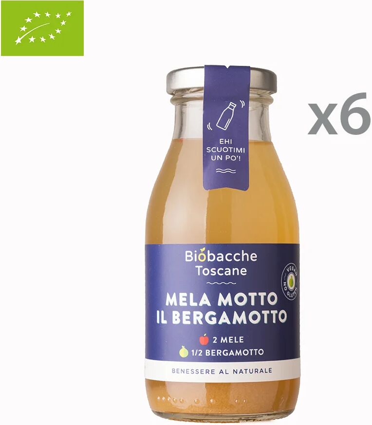 Biobacche Toscane 6 bottigliette - Mela Motto il bergamotto 250 ml