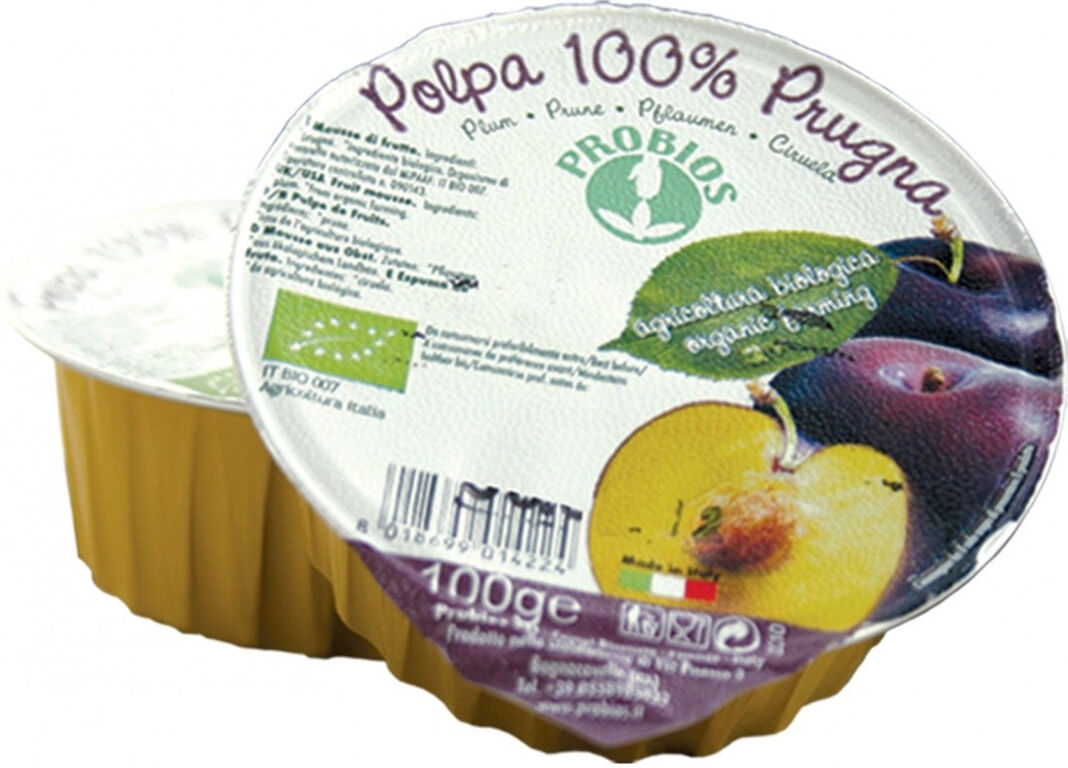 PROBIOS 100% Polpa Di Frutta - Prugna 1 Vaschetta Da 100 Grammi