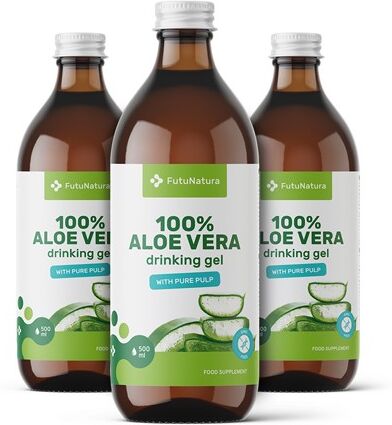 FutuNatura 3x 100 % Gel de Aloe Vera, total 1500 ml