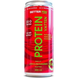 BETTER YOU Better You Proteinvatten Jordgubb/Rabarber med Koffein 330 ml