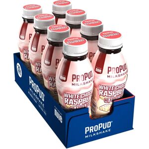 8 X Njie Propud Protein Milkshake 330 Ml White Chocolate Raspberry