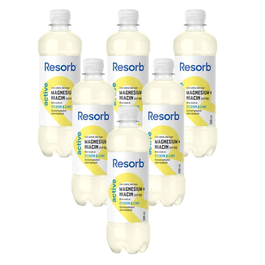 6 X Resorb Active , 500 Ml, Lemon Lime