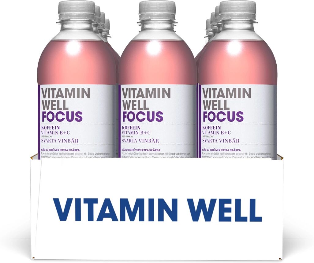 12 X Vitamin Well, 500 Ml, Focus Svarta Vinbär