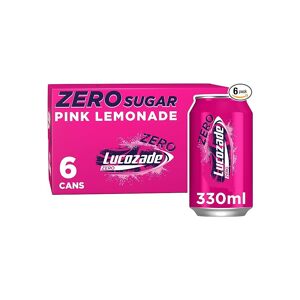 Lucozade Zero Fizzy Drink Pink Lemonade Flavour Sugar Free Low Calorie 6 Pack 33