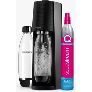 SodaStream Terra Sparkling Water Maker with 2 x 1L Bottles & 60L CO2 Cylinder - Black - Unisex