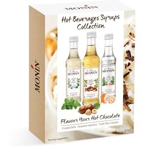 MONIN Premium Syrup Gift Set 3x5cl. 1x Frosted Mint, 1x Triple Sec Curacao, 1x Roasted Hazelnut. Perfect to Make Hot Chocolates, Hot Lemonades and Flavoured Lattes at Home. Vegan