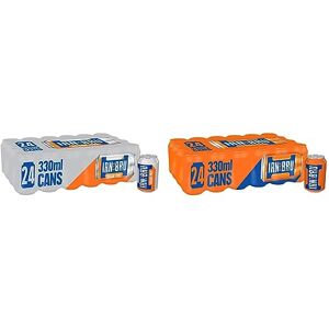 IRN-BRU Sugar-Free Diet, 24 x 330ml, Fizzy Drinks Multipack Cans (Pack of 24) & Regular, 24 x 330ml, Fizzy Drinks Multipack Cans (Pack of 24)