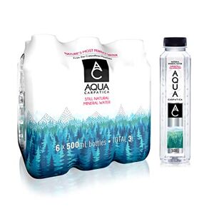 AQUA Carpatica Pure Natural Still Mineral Water, Virtually Nitrate Free, Low Sodium, Naturally Alkaline, Natural Electrolytes, Premium Multipack 100% Recyclable, 500 ml (Pack of 6)