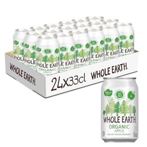 Whole Earth Organic Sparkling Apple Juice, 24x 330 ml,Lightly Sparkling Soft Drink,Fizzy Fruit Bubbly with 100% Natural Ingredients,No Added Refined Sugar,Vegetarian & Vegan,Multi Pack