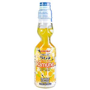 Ramune (Japanese Lemonade) Orange Flavour 200ml by Kimura