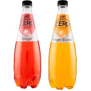 Italian Gourmet E.R. Test Pack 12 x San Benedetto Ginger Zero 75 cl + 12 x Ginger Biondo Zero 75 cl PET without Sugar Aperitivo Soft Drink without Sugar + Italian Gourmet Polpa 400 g