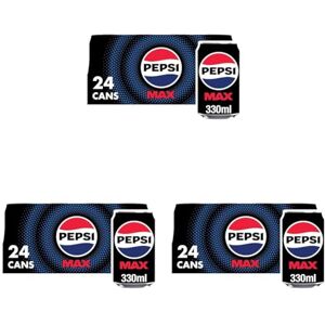 Pepsi Max No Sugar Cola Cans 24 x 330ml (Pack of 3)