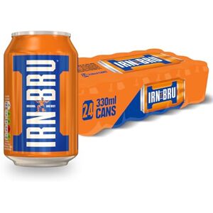 IRN-BRU Regular, 24 Pack Iconic Flavoured Fizzy Drinks Multipack Cans - 24 x 330ml Cans