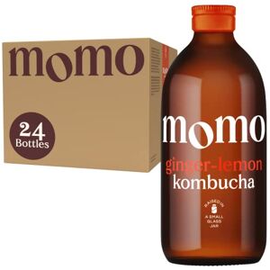 24 x Fresh 330ml Bottles MOMO Kombucha Drink Organic - Kombucha Tea Probiotic Drink – Ginger-Lemon