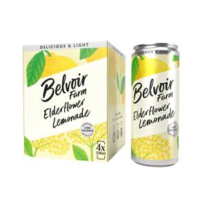 Belvoir Farm - Elderflower Lemonade, Delicious and Light, Natural Hand-Picked Elderflowers, Crafted with Nature, Low in Sugar and Calories, Gluten Free, Suitable for Vegans & Vegetarians 4x330ml
