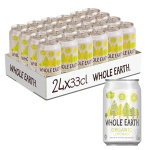 Whole Earth Organic Sparkling Lemonade Drink,24x 330 ml,Lightly Sparkling Soft Drink,Fizzy Fruit Bubbly with Natural Ingredients,No Added Refined Sugar,Vegetarian and Vegan,Multi Pack