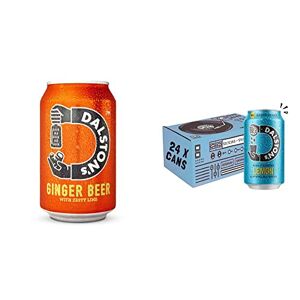 Dalston's Ginger Beer, 24 x 330ml & Sparkling Lemon Soda (24 x 330ml) - Real Squeezed Lemon & Sparkling Water - 46 Kcal - No Added Sugar - No Artificial Sweeteners - Vegan