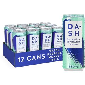 Dash Water Cucumber - 12 x Cucumber Flavoured Sparkling Spring Water - NO Sugar, NO Sweetener, NO Calories - Infused with Wonky Fruit (12 x 330ml cans)