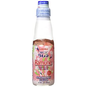 Kimura Strawberry Flavour Ramune Soft Drink 200 ml