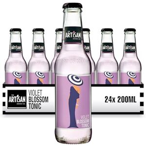 Violet Blossom Tonic Water by The Artisan Drinks Company - 200mlx24 Tonic Water Bottles - Natural Ingredients - Combination of Violet, Apple Blossom & Elderflower Blossom - Tonic Water for Gin