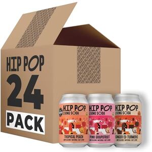 Hip Pop Living Soda Large Mixed Case 24 x 330ml Apple Cider Vinegar Soda Probiotic and Prebiotic Vegan Bacillus Coagulans living cultures Low Calories