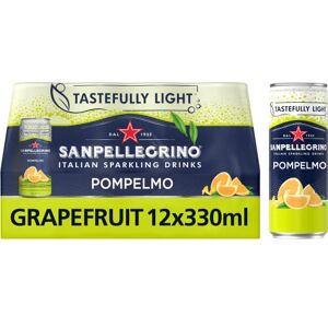 San Pellegrino Italian Sparkling Drinks Tastefully Light Sparkling Grapefruit Canned Soft Drink 12 x 330ml 70 kCals per Can