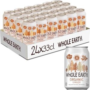 Whole Earth Organic Sparkling Ginger Drink, 24x 330 ml, Lightly Fizzy Soft Drink made with Natural Ingredients and Fruit Extract, No Added Refined Sugar,Vegetarian and Vegan, Multi Pack