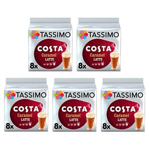 Tassimo Costa Caramel Latte Coffee Pods x8 (Pack of 5, Total 40 Drinks)
