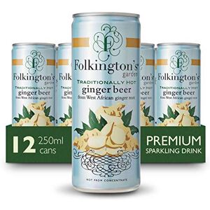 Folkington's Ginger Beer, 12 Cans, Sparkling Soft Drink, Traditionally Hot, Great Gin Mixer, 12 x 250 ml