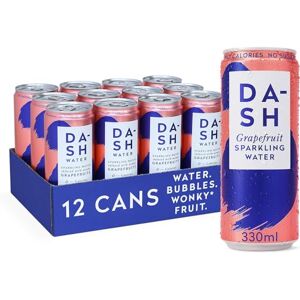 Dash Water Grapefruit - 12 x Grapefruit Flavoured Sparkling Spring Water - NO Sugar, NO Sweetener, NO Calories - Infused with Wonky Fruit (12 x 330ml cans)